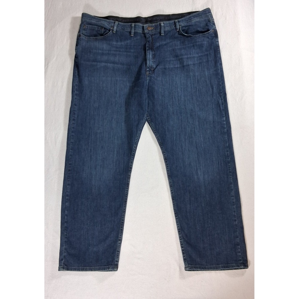 Wrangler Authentics Big Men's Jeans 48x30 Dark Washed Straight Leg Stretch Denim